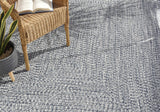 Blue Braided Faux Jute Outdoor Rug