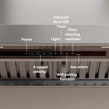 CIARRA Professional Series 36 inch 304 Stainless Steel Wall Mount Range Hood with 4-Speed Levels and Smart Control | CAS36313A-OW