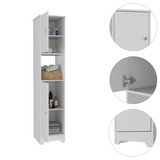 TUHOME Oakland 2-Piece Bathroom Set with Tall Storage Cabinet and Multi-Shelf Organizer, Modern Space-Saving Bathroom Furniture for Toiletries, Towels and Essentials, 67.79"H x 14.37"W x 16.04"D, White
