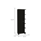 TUHOME Barre 2-Piece Bathroom Set with Tall Storage Cabinet and Wall-Mounted Cabinet, Modern Bathroom Storage Solution, 62.2"H x 20.1"W x 8.5"D, Black