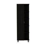 TUHOME Concord 2-Piece Bathroom Set with Tall Storage Cabinet and Wall-Mounted Cabinet, Modern Bathroom Storage Solution, 62.2"H x 20.1"W x 8.5"D, Black