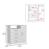 TUHOME Winter 2-Piece Bedroom Set with Double Drawer Storage Cabinet and Matching Nightstand, Modern Space-Saving Furniture for Clothes, Accessories and Bedroom Organization, 35.1"H x 35.8"W x 19.6"D, White/Smokey Oak