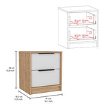 TUHOME Carmy 2-Piece Bedroom Set with Nightstand and Storage Cabinet, Modern Compact Furniture for Bedroom Organization, 54.3"H x 18.5"W x 8.1"D, White/Pine