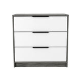 Linden 2 Piece Bedroom Set, White / Smokey Oak Finish
