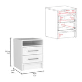 TUHOME Eter 3-Piece Bedroom Set with Nightstand and Storage Cabinet, Modern Space-Saving Furniture for Bedroom Organization, 27"H x 27.5"W x 16"D, White/Smokey Oak