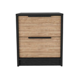 TUHOME Kaia 3-Piece Bedroom Set with Two Nightstands and Storage Cabinet, Modern Space-Saving Furniture for Clothes, Accessories and Bedroom Organization, 42.4"H x 17.7"W x 16.2"D, Black/Pine