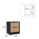 TUHOME Zion 2-Piece Bedroom Set with Nightstand and Storage Cabinet, Modern Compact Furniture for Bedroom Organization, 27"H x 27.5"W x 16"D, Black/Pine