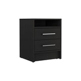 TUHOME Preter 3-Piece Bedroom Set with Storage Cabinet and Two Matching Nightstands, Modern Space-Saving Furniture for Bedroom Organization, 35.1"H x 35.8"W x 19.6"D, Black