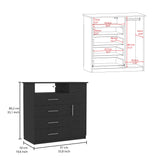 TUHOME Cecil 3-Piece Bedroom Set with Two Nightstands and Vertical Storage Cabinet, Modern Compact Furniture for Clothes, Accessories and Bedroom Organization, 42.4"H x 17.7"W x 16.2"D, Black