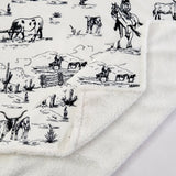 Ranch Life Western Toile Campfire Sherpa Throw, 6 MOQ
