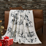 Ranch Life Western Toile Campfire Sherpa Throw, 6 MOQ