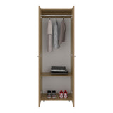 Home 2-Door Closet System Armoire with Hanging Rod and Storage Shelf, Modern Bedroom Organization Storage, Space-Saving Wardrobe for Jackets, Dresses, and Folded Garments in Contemporary Bedrooms