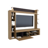TUHOME Cecil Entertainment Center and TV Stand with Open Media Shelves, One-Door Storage Compartment and Spacious Top Surface, Modern Organization Unit for Living Rooms, Functional Display and Device Storage for Contemporary Homes