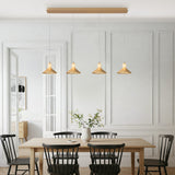 Spanish Alabaster & Aluminum Four-Light Chandelier