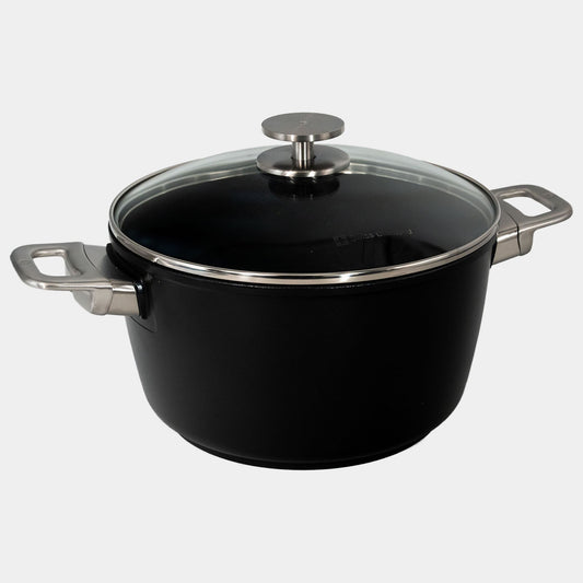 CXD Dual Ceramic Layer, Diamond Reinforced Nonstick Stock Pot with Glass Lid | Made in Switzerland