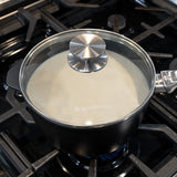 CXD Dual Ceramic Layer, Diamond Reinforced Nonstick Saucepan with Glass Lid | Made in Switzerland