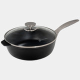 CXD Dual Ceramic Layer, Diamond Reinforced Nonstick Saute Pan with Glass Lid | Made in Switzerland