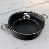 CHD Dual Ceramic Layer, Diamond Reinforced Nonstick Braiser with Glass Lid | Made in Switzerland