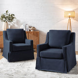 Stanley Glider Slipcovered Swivel Chair with Slope Arm(Optional Types)