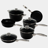 CHD Dual Ceramic Layer, Diamond Reinforced Nonstick 10-Piece Set - Complete Kitchen Set | Made in Switzerland