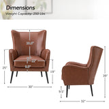 Shepherd Wingback Vegan Leather Armchair(Optional Types)