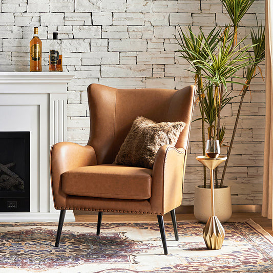 Shepherd Wingback Vegan Leather Armchair(Optional Types)