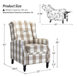 Lilith Upholstered Recliner Chair with Adjustable Backrest & Footrest