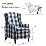 Lilith Upholstered Recliner Chair with Adjustable Backrest & Footrest
