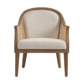 Audrey Farmhouse Rattan Solid Wood Armchair