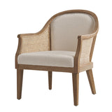 Audrey Farmhouse Rattan Solid Wood Armchair