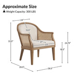Audrey Farmhouse Rattan Solid Wood Armchair
