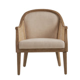 Audrey Farmhouse Rattan Solid Wood Armchair