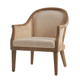 Audrey Farmhouse Rattan Solid Wood Armchair