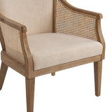 Audrey Farmhouse Rattan Solid Wood Armchair
