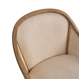Audrey Farmhouse Rattan Solid Wood Armchair