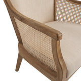 Audrey Farmhouse Rattan Solid Wood Armchair
