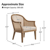 Audrey Farmhouse Rattan Solid Wood Armchair