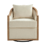 Percy Jess Farmhouse Solid Wood Swivel Chair