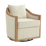 Percy Jess Farmhouse Solid Wood Swivel Chair