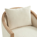 Percy Jess Farmhouse Solid Wood Swivel Chair