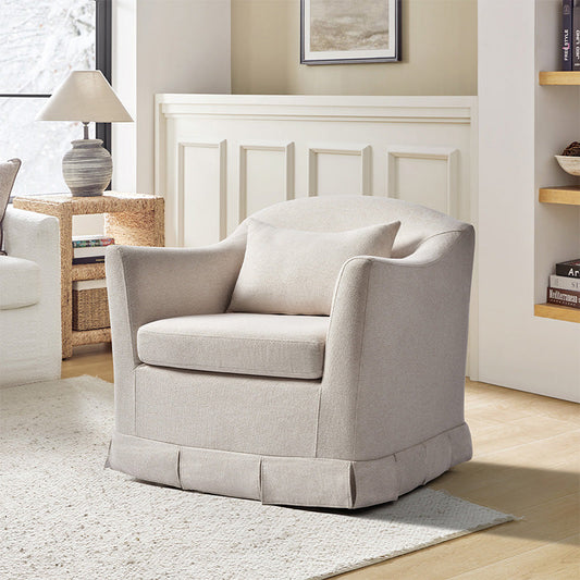 Sara Armchair with Slipcover & Box-pleated Skirt