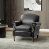 Gianfranco Vegan Leather Armchair with Sturdy Wooden Legs