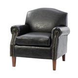 Gianfranco Vegan Leather Armchair with Sturdy Wooden Legs