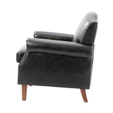 Gianfranco Vegan Leather Armchair with Sturdy Wooden Legs
