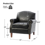 Gianfranco Vegan Leather Armchair with Sturdy Wooden Legs