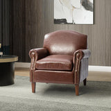 Gianfranco Vegan Leather Armchair with Sturdy Wooden Legs