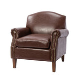 Gianfranco Vegan Leather Armchair with Sturdy Wooden Legs