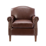 Gianfranco Vegan Leather Armchair with Sturdy Wooden Legs