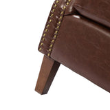 Gianfranco Vegan Leather Armchair with Sturdy Wooden Legs