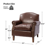 Gianfranco Vegan Leather Armchair with Sturdy Wooden Legs